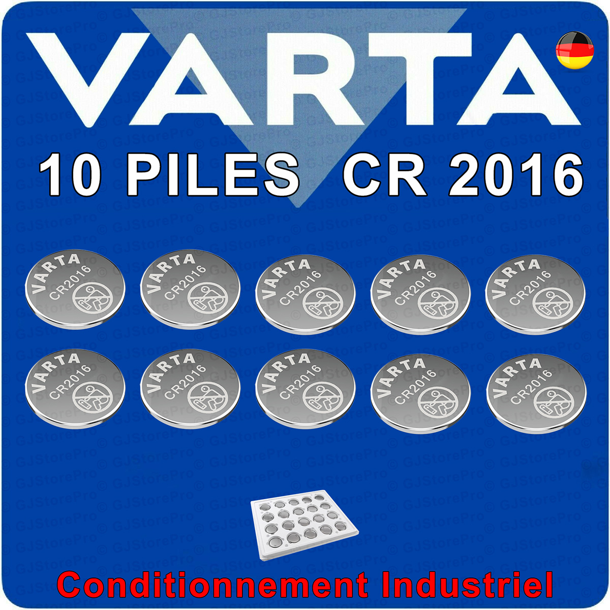 Pile bouton Varta 6016 CR2016 CR-2016 (x1) batterie pile bouton