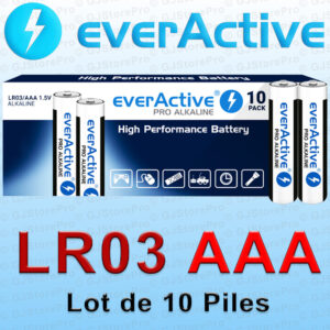 10 Piles AAA LR03 Everactive Pro Alcaline