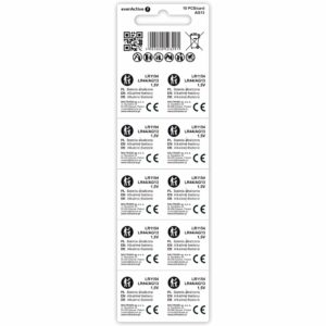 10 piles bouton EverActive AG13 LR44 LR1154 1,5V alcalines