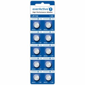 Piles boutons alcalines AG12 G12 LR43 everActive blister de 10