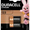 Pile lithium CR123 Duracell 3V - blister de 2 piles DL123A