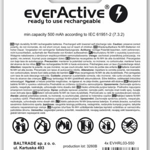 Accumulateur AAA Ni-MH 550 mAh everActive pour lampe solaire et téléphone DECT