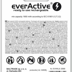 Accumulateur AA Ni-MH 2000 mAh everActive pour flash, appareil photo et manette