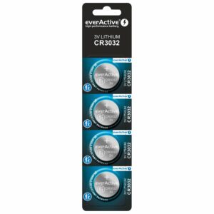 Piles bouton lithium CR3032 everActive 3V 580 mAh blister de 4