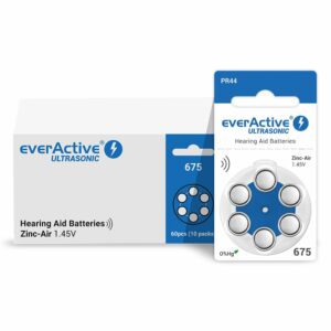 Pile auditive 675 PR44 Zinc-Air EverActive Ultrasonic 1,45V - vue arrière du blister