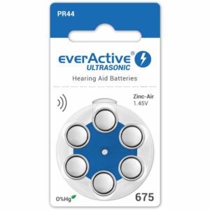 Piles auditive 675 Zinc-Air (Bleu) EverActive Ultrasonic - blister de 6 piles PR44