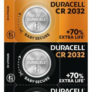 Pile bouton lithium CR2032 Duracell 3V - blister de 5 piles DL2032