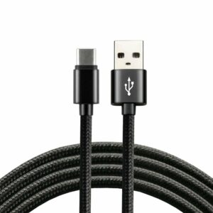 Câble tressé USB vers USB-C everActive CBB-0.3CB 30 cm noir