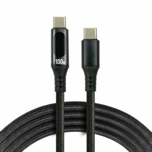 Câble USB-C vers USB-C 1 m everActive CBB-1PD5L tressé nylon noir