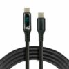 Câble USB-C 60W everActive CBB-1PDL avec écran affichant la puissance de charge