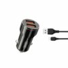Chargeur allume-cigare XO CC48 12W avec deux ports USB et câble USB-C