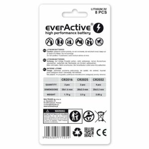 Assortiment piles boutons lithium everActive 4 CR2032 2 CR2025 2 CR2016