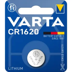 Pile CR1620 Varta Lithium 3V, blister unitaire - recto du produit