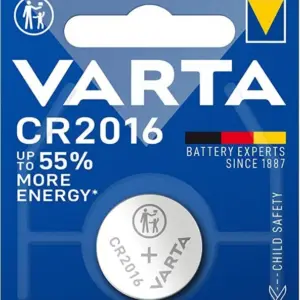 Pile CR2016 Varta Lithium 3V, blister unitaire - recto du produit